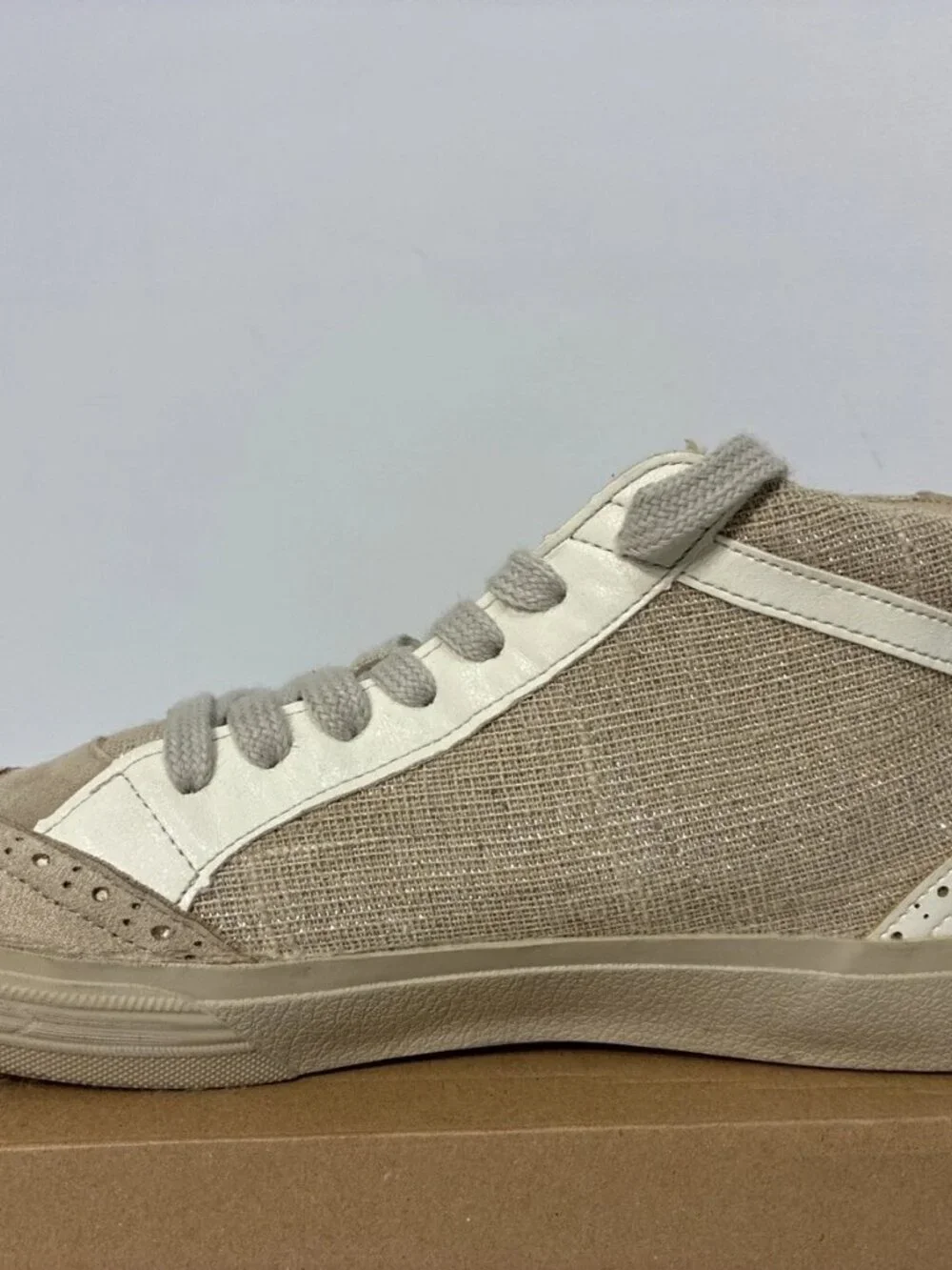 Shu Shop Paulina Beige Black Star Mid Top Sneakers Women’s Size 9